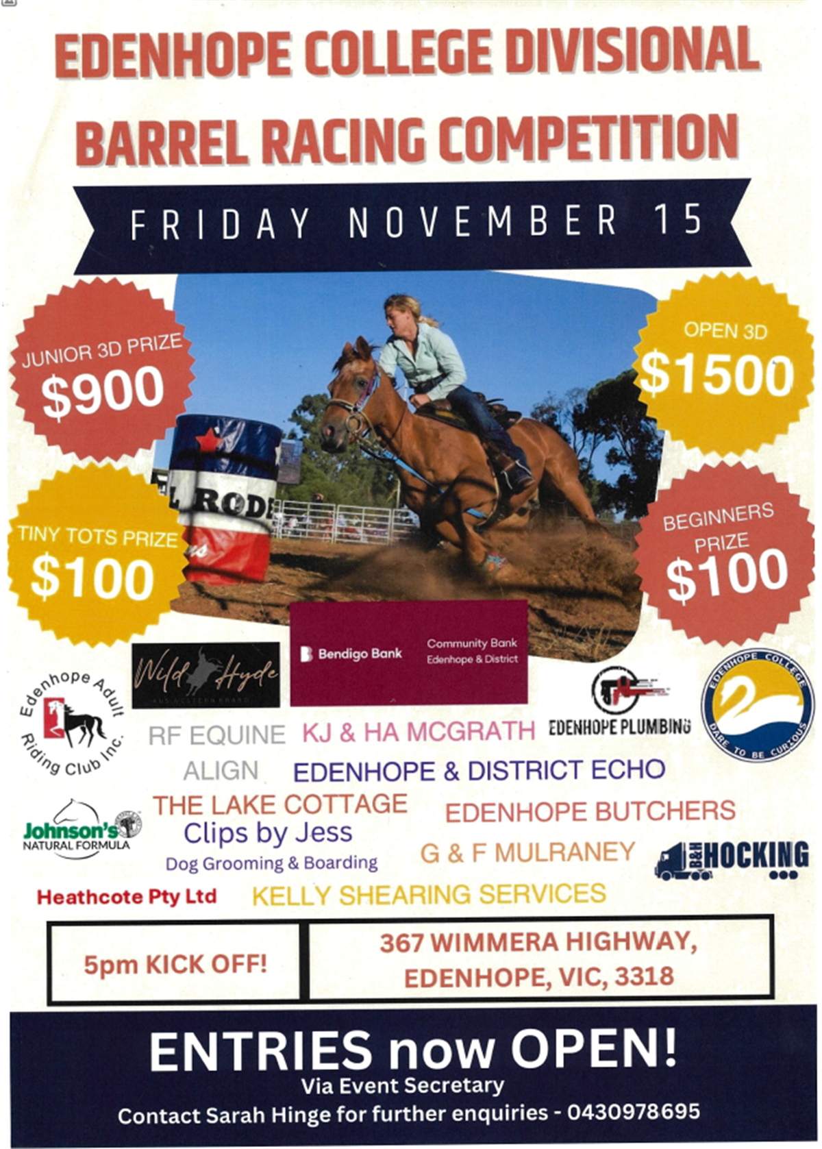Edenhope College Divisional Barrel Racing Competition West Wimmera ...
