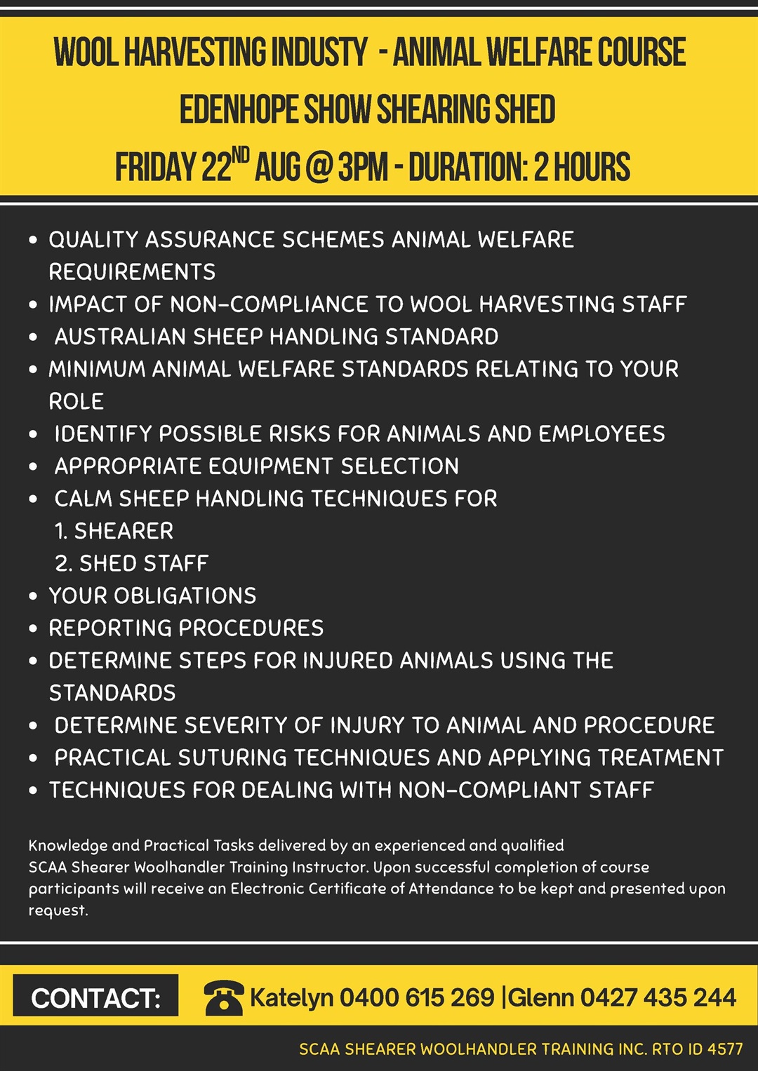 Animal Welfare Training – Wool Harvesting Industry West Wimmera Shire ...
